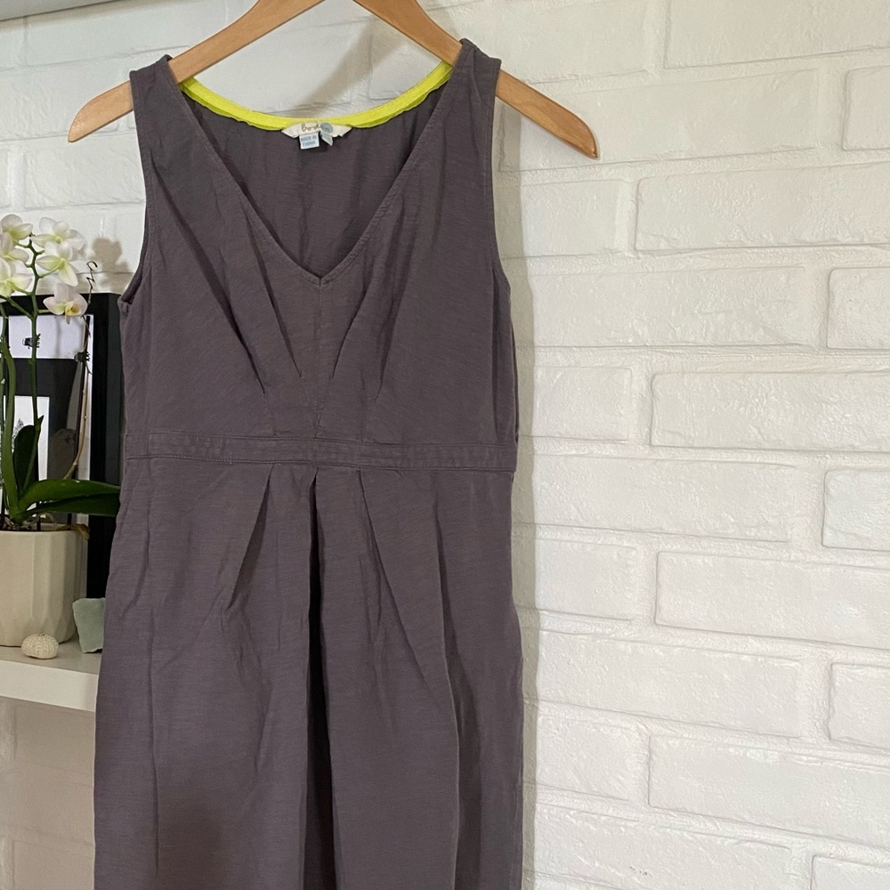 BODEN COTTON DRESS PURPLE/BROWN SZ 6R US WOMENS